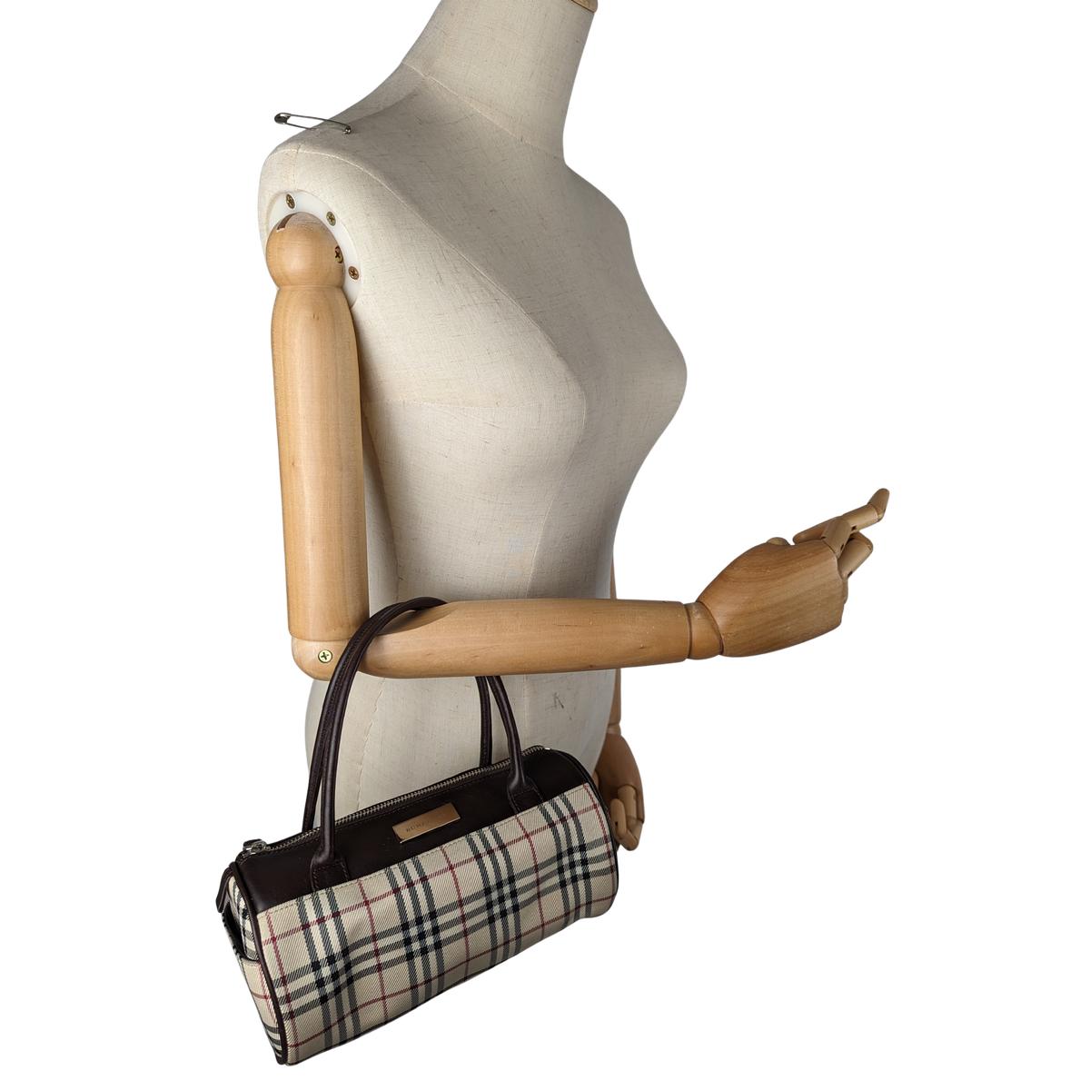 Sac à main BURBERRY House Check toile et cuir Beige