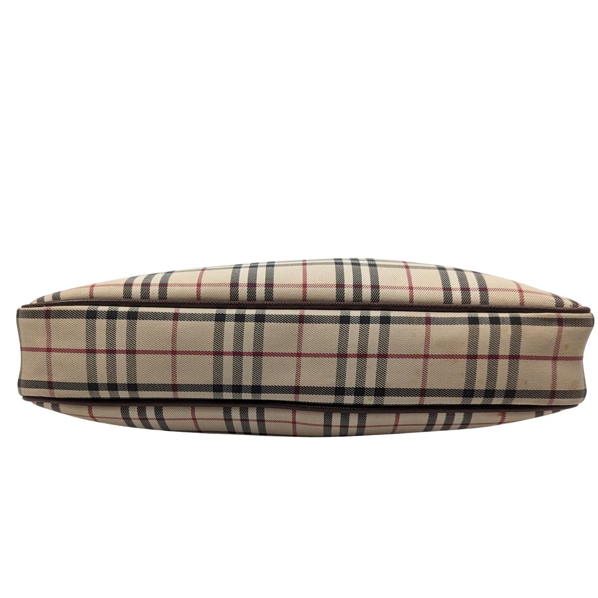Sac à bandoulière BURBERRY Camera House Check toile et cuir Marron