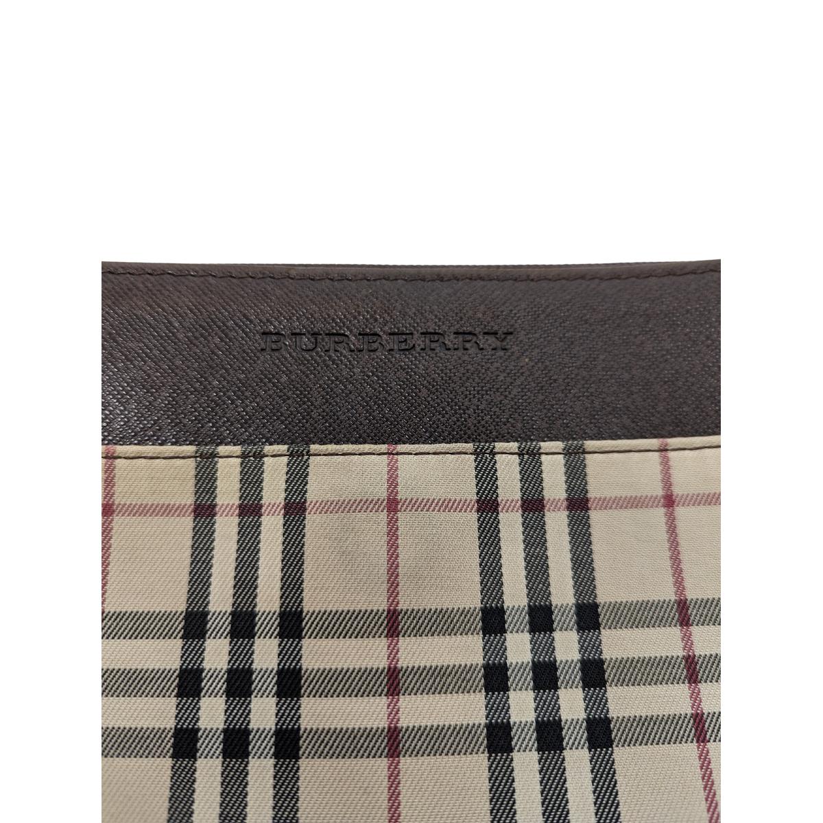 Sac à bandoulière BURBERRY Camera House Check toile et cuir Marron SB052402