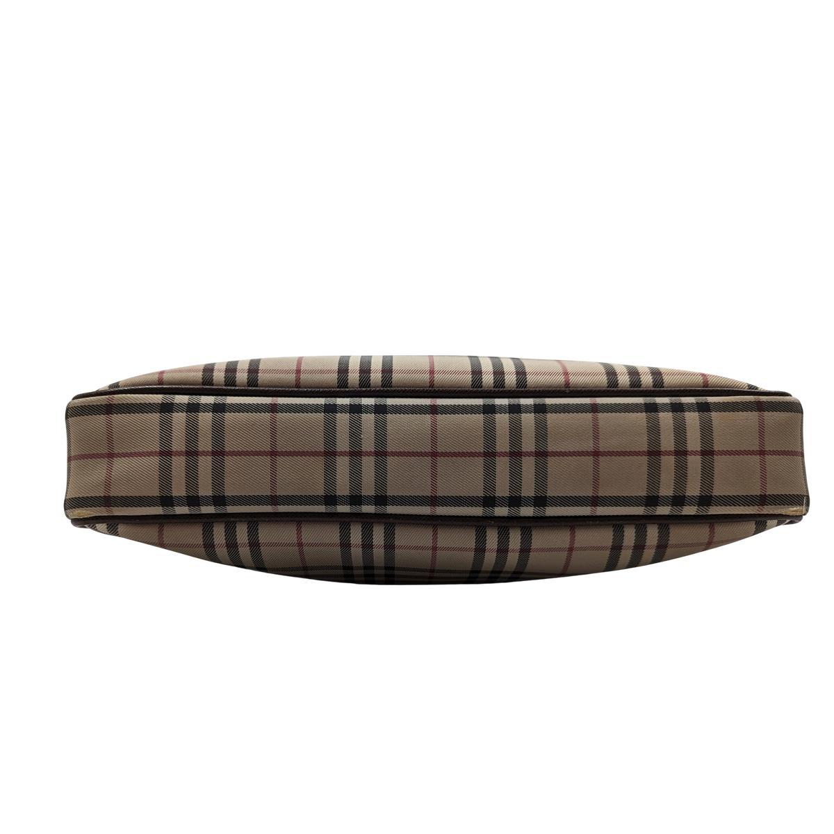 Sac à bandoulière BURBERRY Camera House Check toile et cuir Marron SB052402