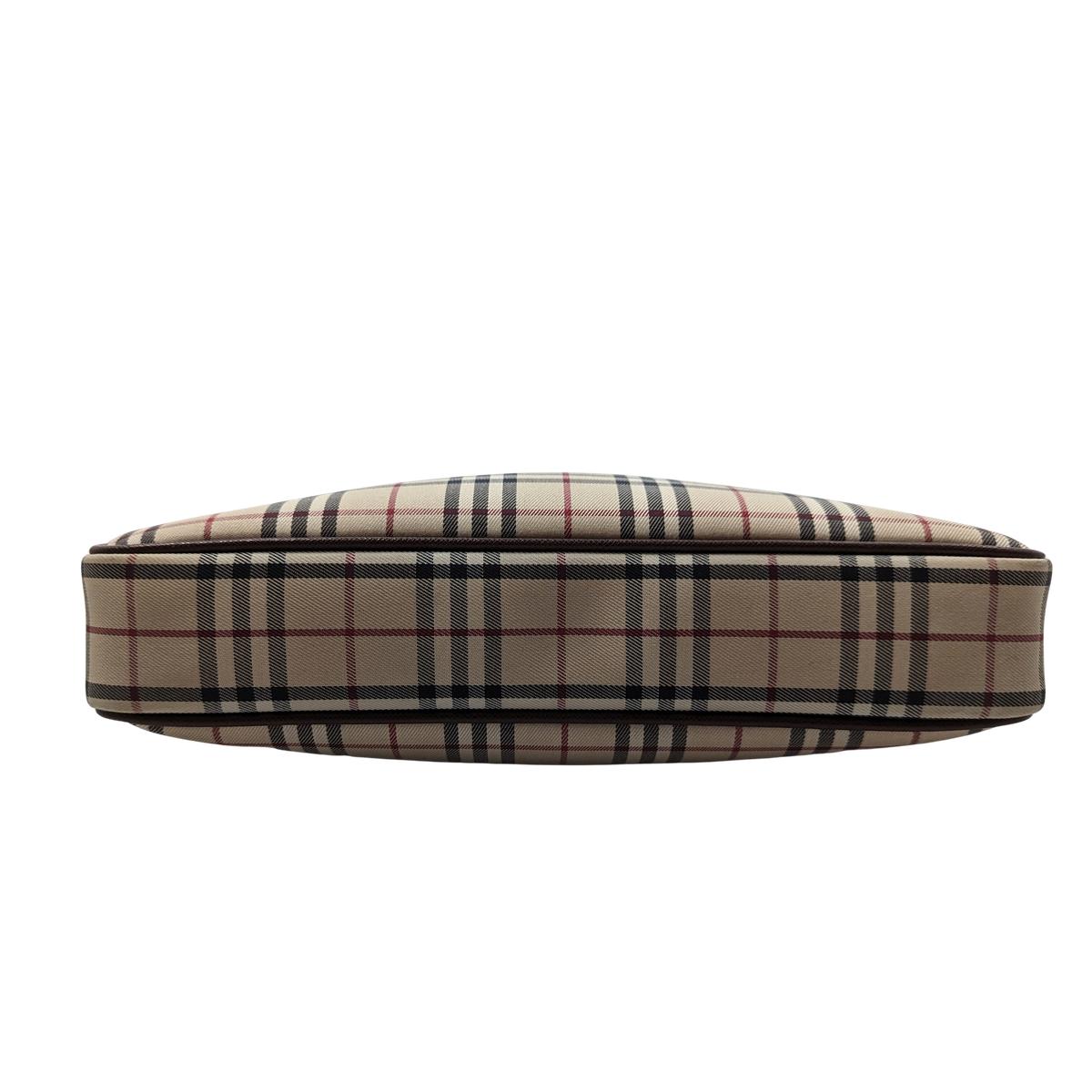 BURBERRY Camera House Check Canvas and Leather Shoulder Bag Brown SB052403