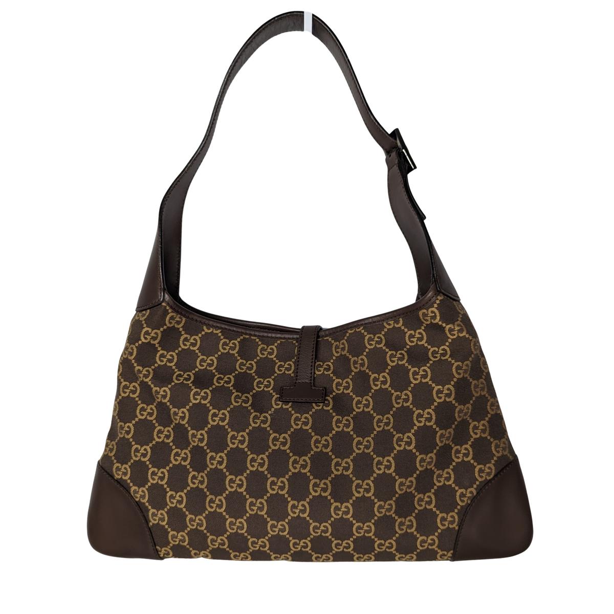 Sac à main GUCCI Jackie toile et cuir Marron