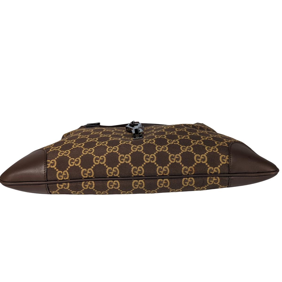 Sac à main GUCCI Jackie toile et cuir Marron
