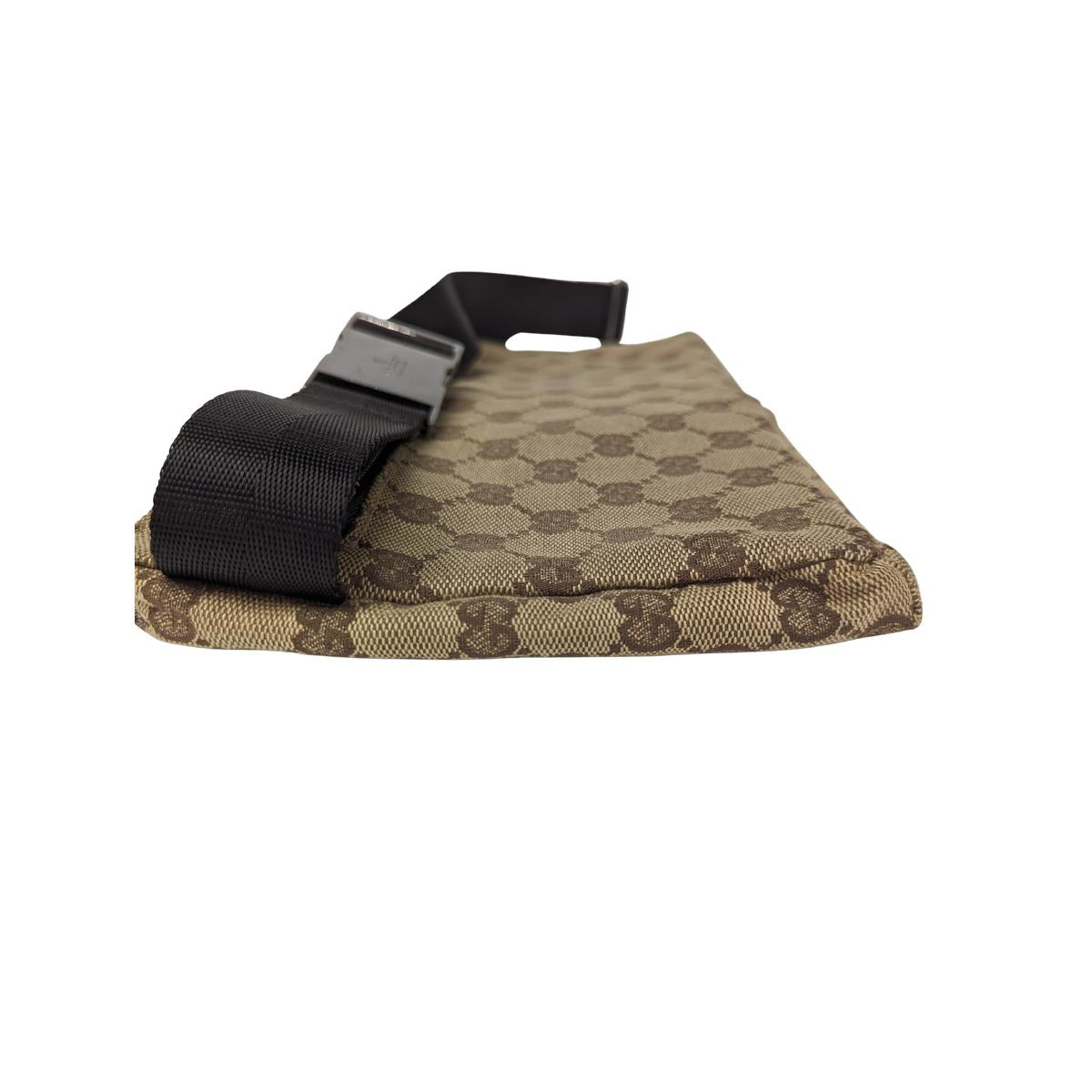 Sac ceinture GUCCI GG toile et cuir Marron