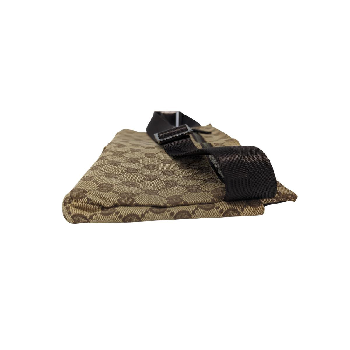 Sac ceinture GUCCI GG toile et cuir Marron
