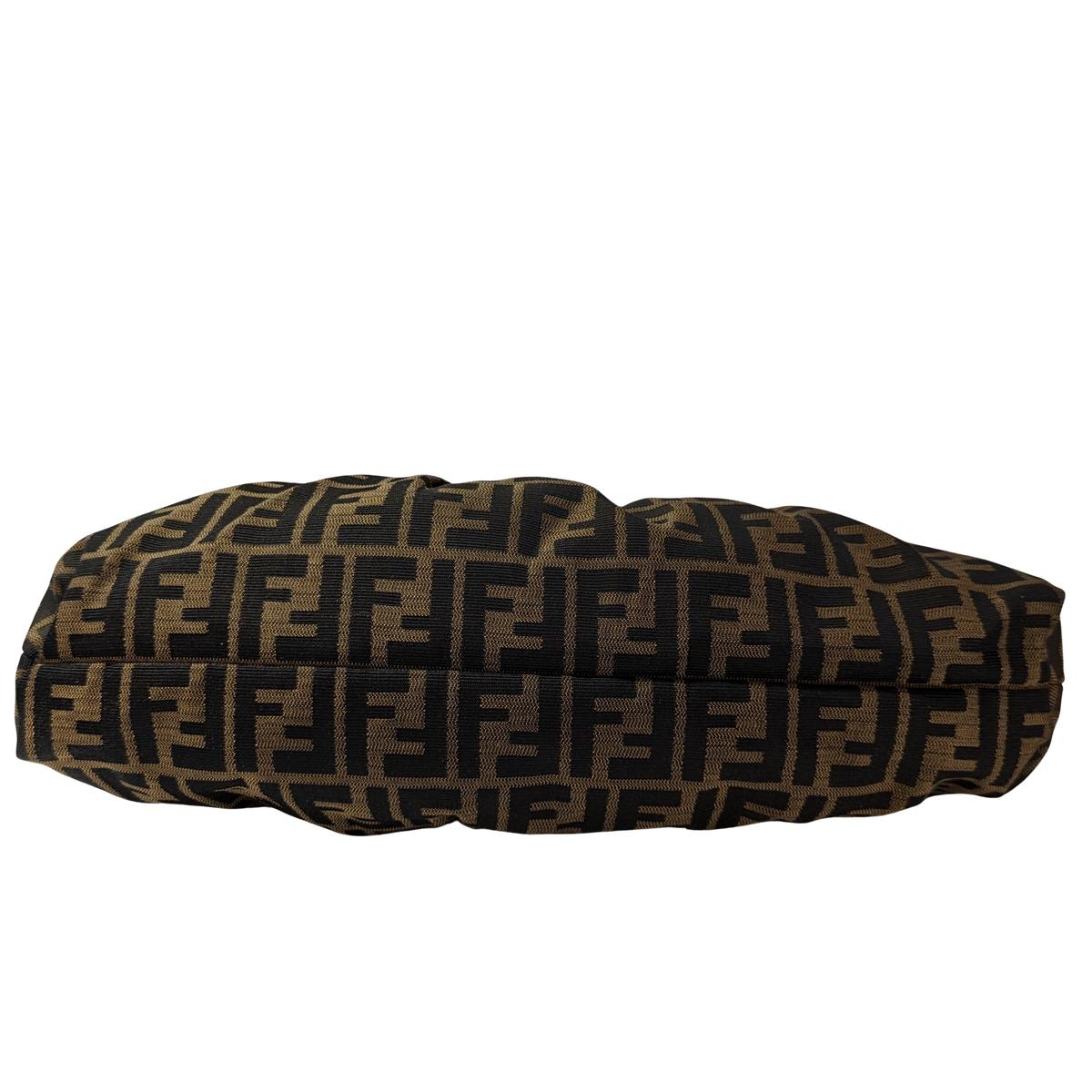 FENDI Chef canvas and leather handbag Brown