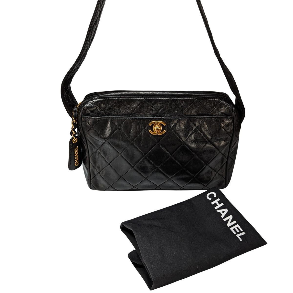 CHANEL Camera leather handbag Black