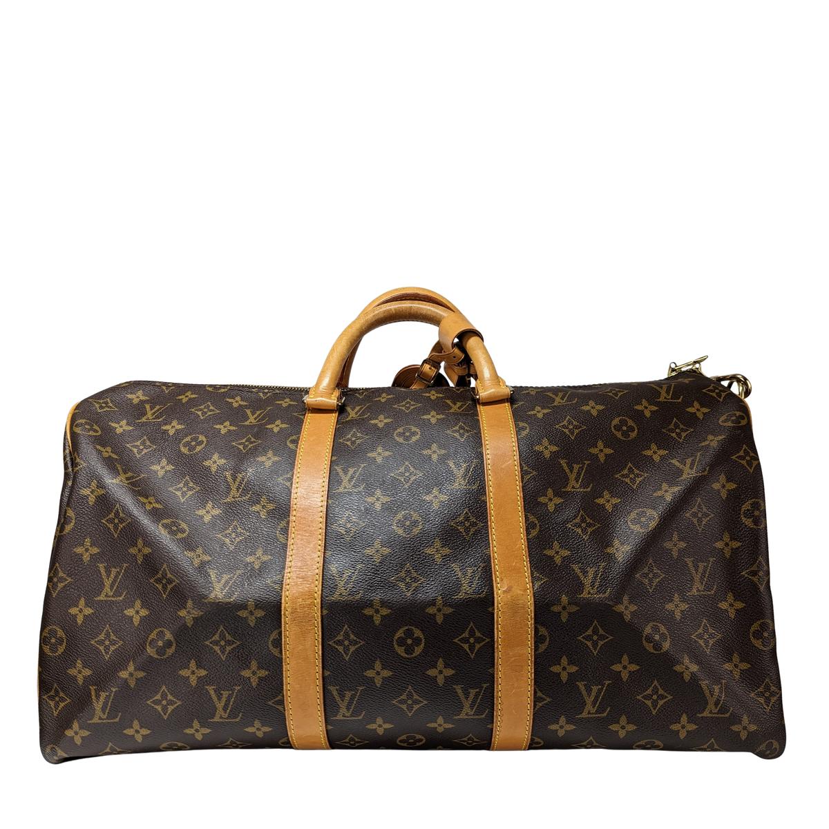 LOUIS VUITTON Keepall 50 canvas and leather travel bag Brown S082420