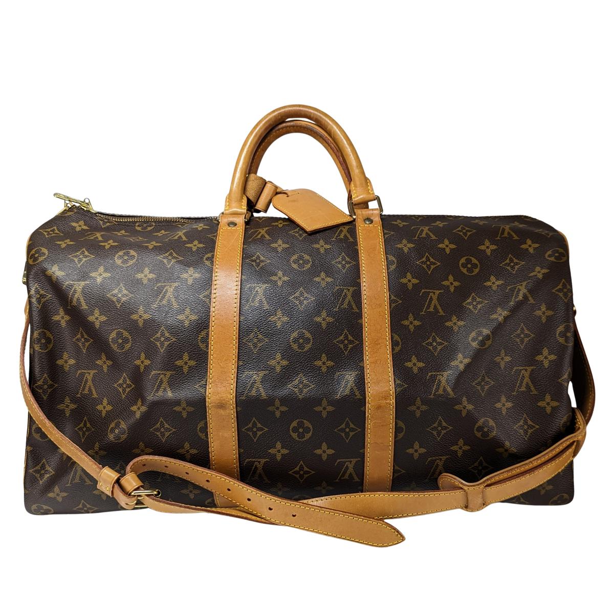 LOUIS VUITTON Keepall 50 canvas and leather travel bag Brown S082420