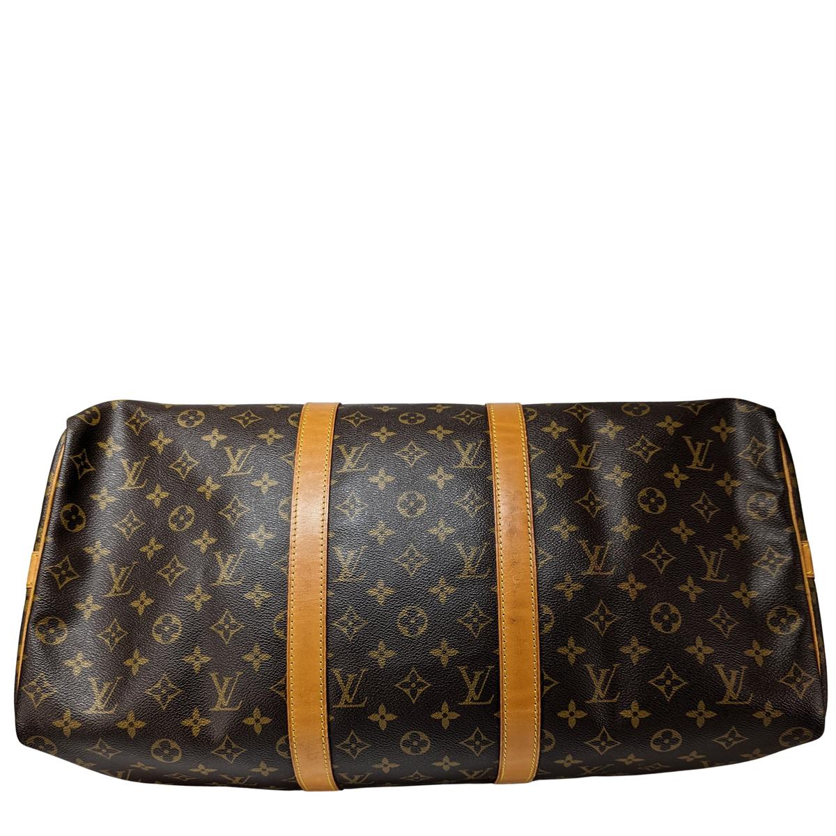 LOUIS VUITTON Keepall 50 canvas and leather travel bag Brown S082420