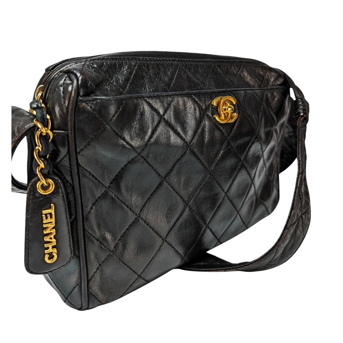 CHANEL Camera leather handbag Black