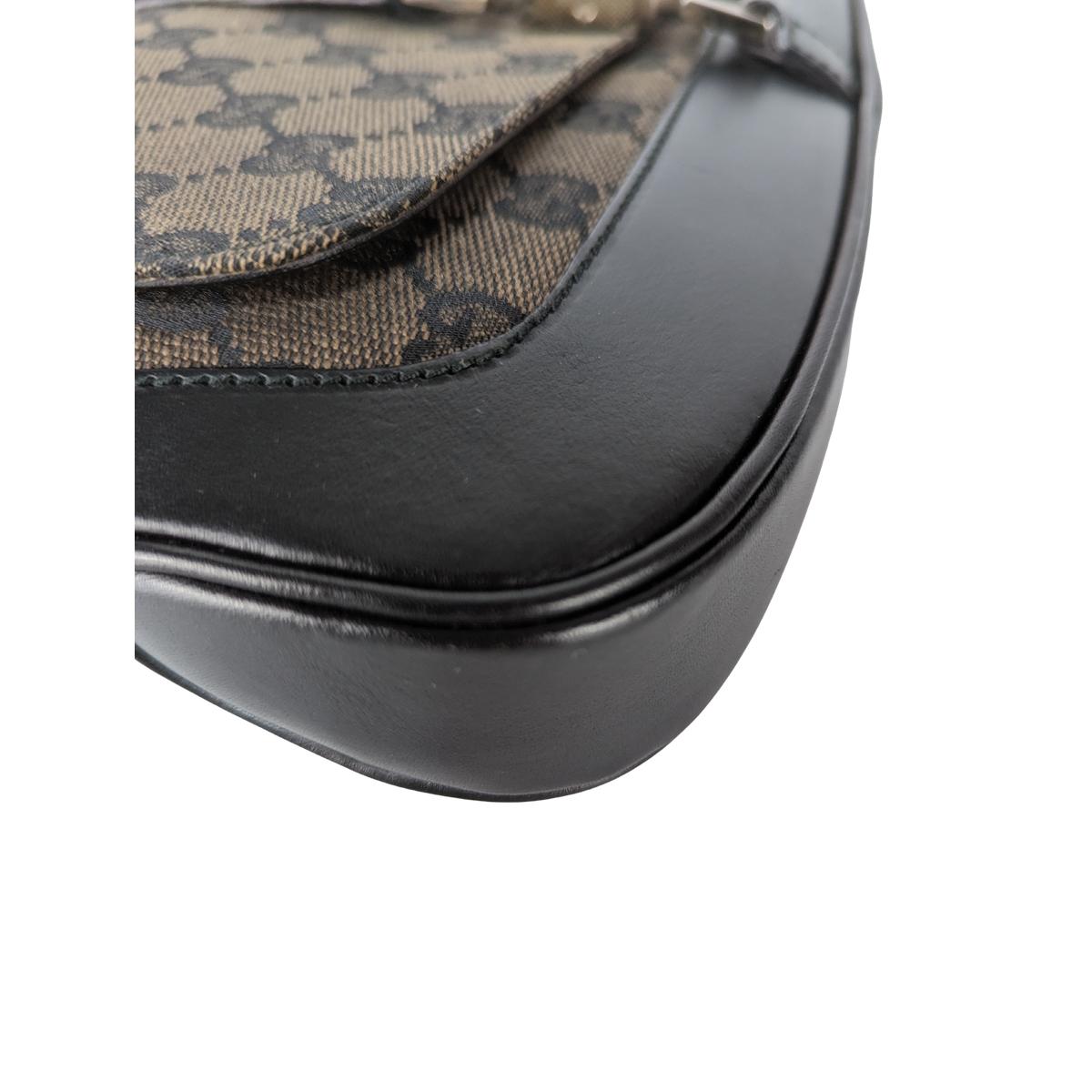 Sac à main GUCCI Jackie pm toile et cuir Noir