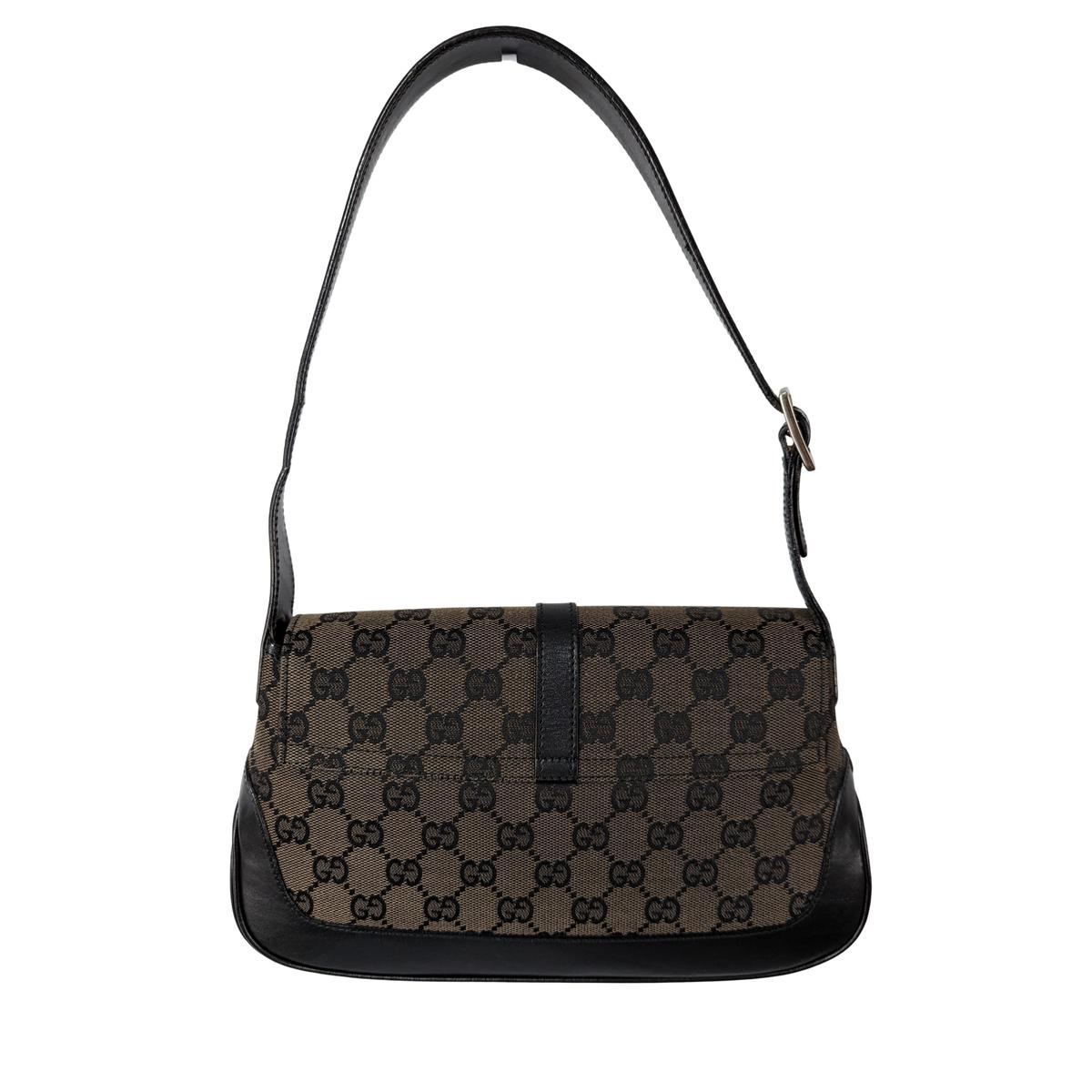 Sac à main GUCCI Jackie pm toile et cuir Noir