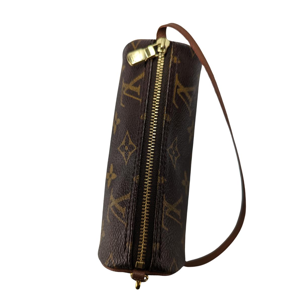 LOUIS VUITTON Papillon Baguette Canvas and Leather Handbag Brown S092413