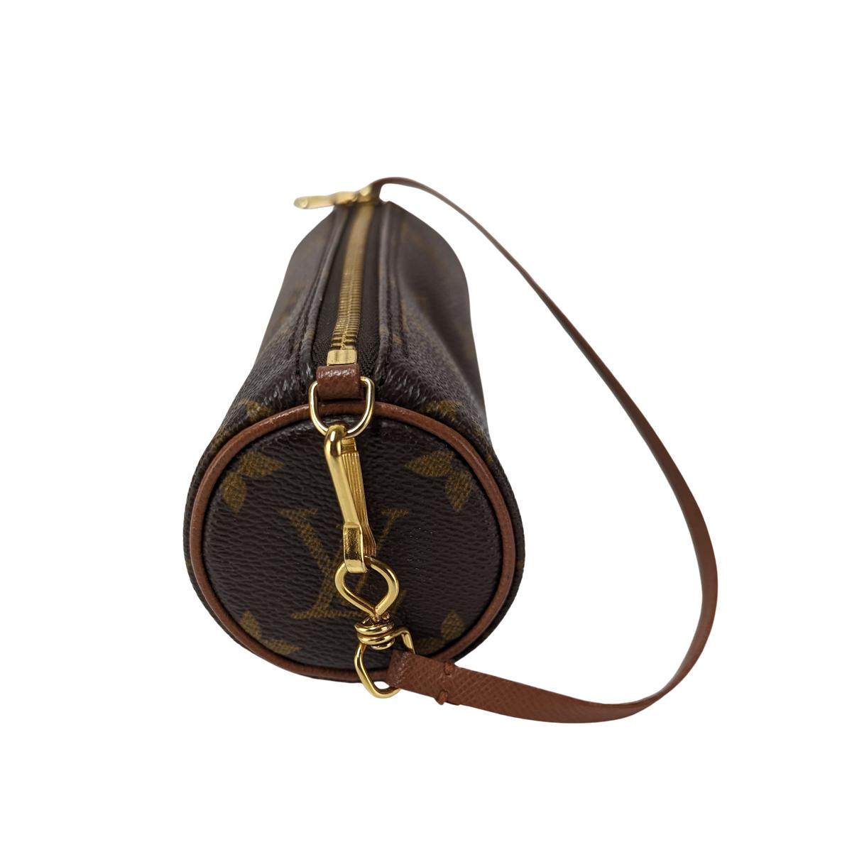 LOUIS VUITTON Papillon Baguette Canvas and Leather Handbag Brown S092413