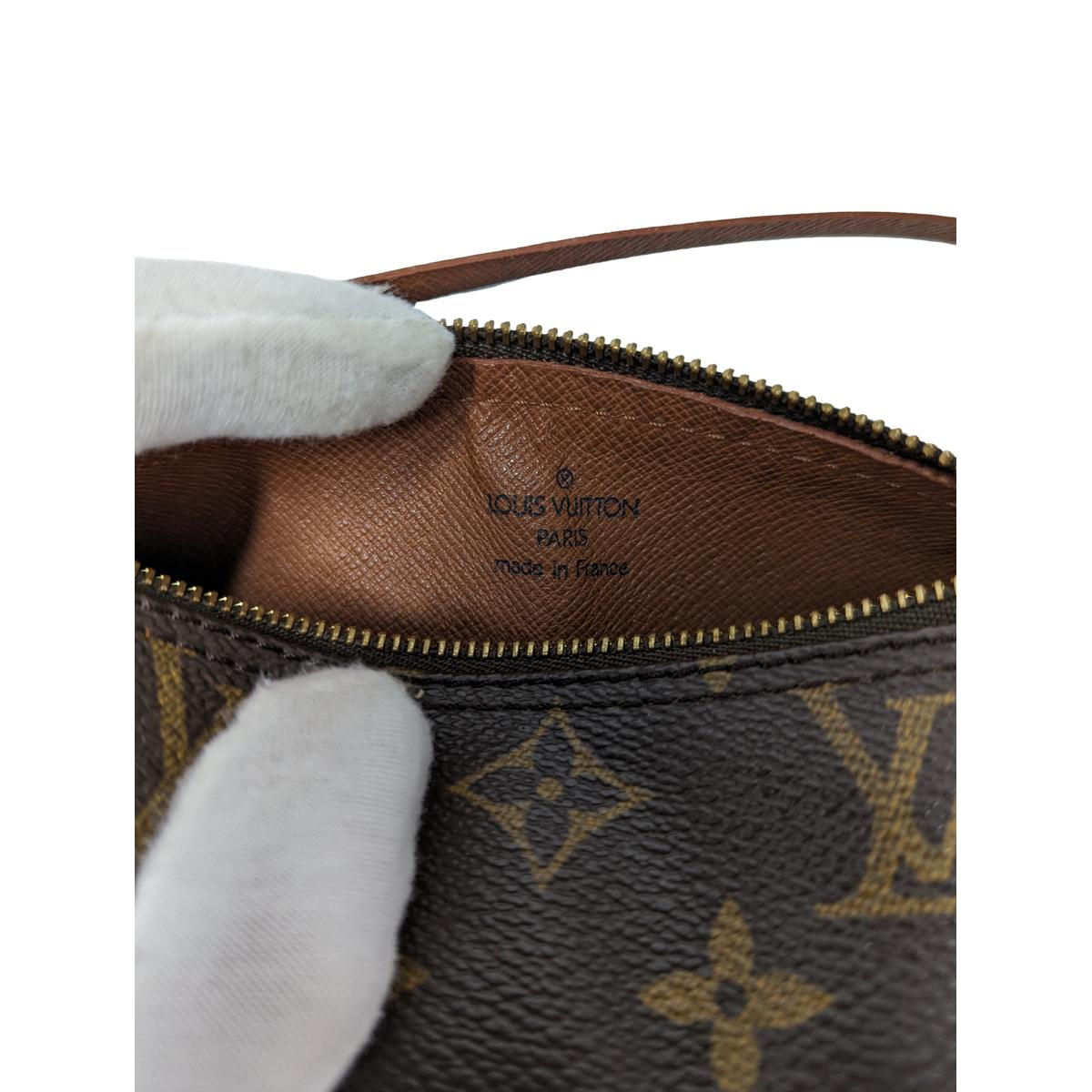 LOUIS VUITTON Papillon Baguette Canvas and Leather Handbag Brown S092413