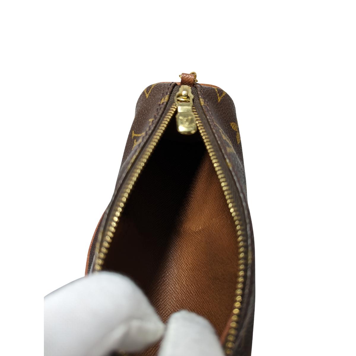 LOUIS VUITTON Papillon Baguette Canvas and Leather Handbag Brown S092413