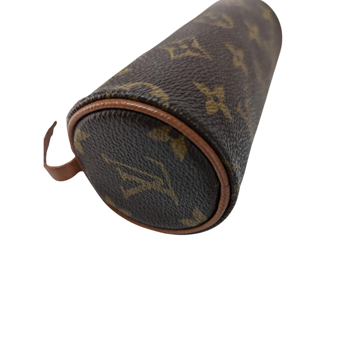 LOUIS VUITTON Papillon Baguette Canvas and Leather Handbag Brown S092413