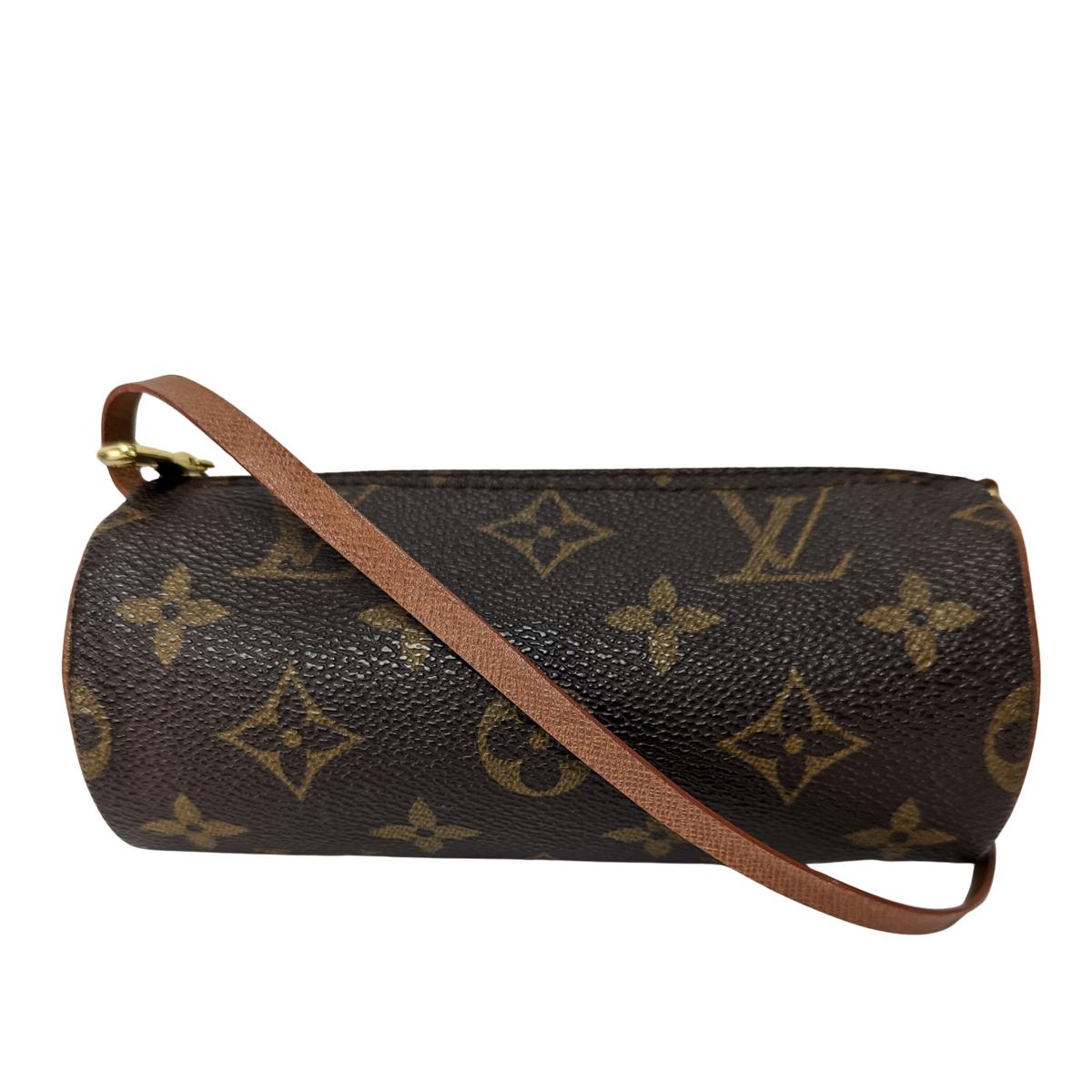 LOUIS VUITTON Papillon Baguette Canvas and Leather Handbag Brown S092413