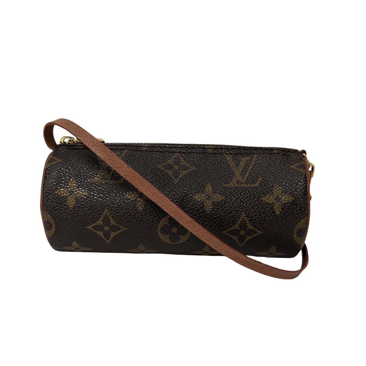 LOUIS VUITTON Papillon Baguette Canvas and Leather Handbag Brown S092414