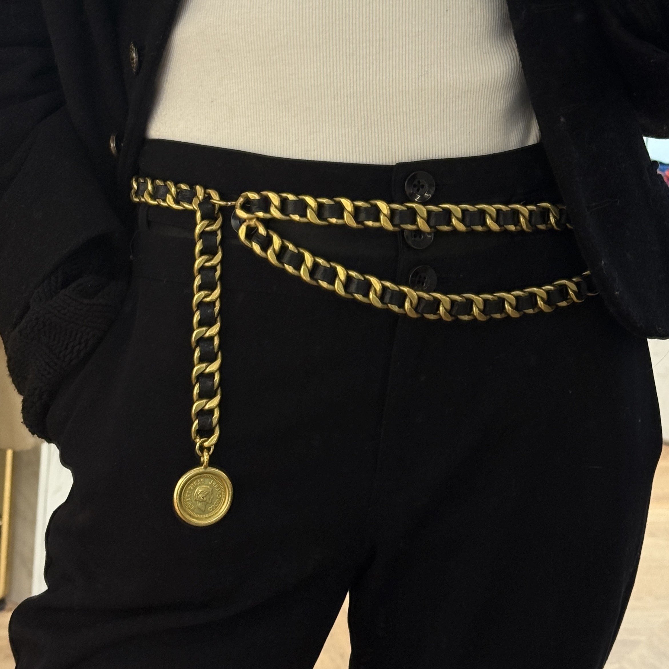 Ceinture CHANEL CC Chaîne Entrelacée Dorée