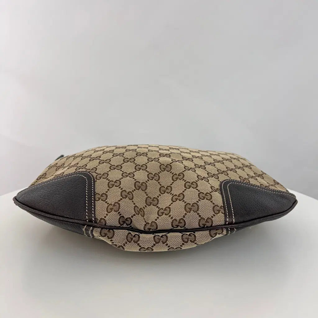 GUCCI Hobo GG Sherry Line brown canvas and leather bag