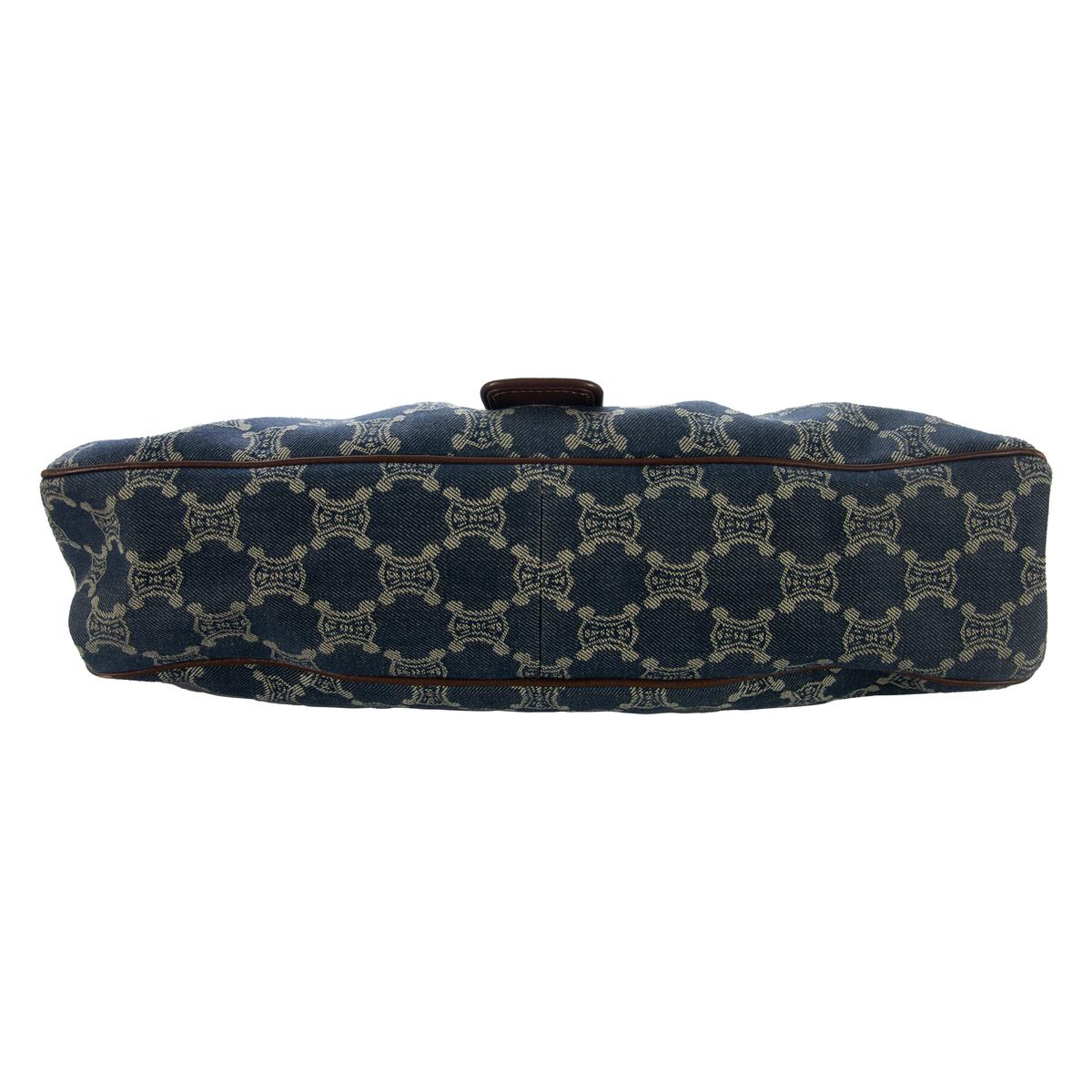 Sac à main CELINE Macadam Triomphe denim Bleu