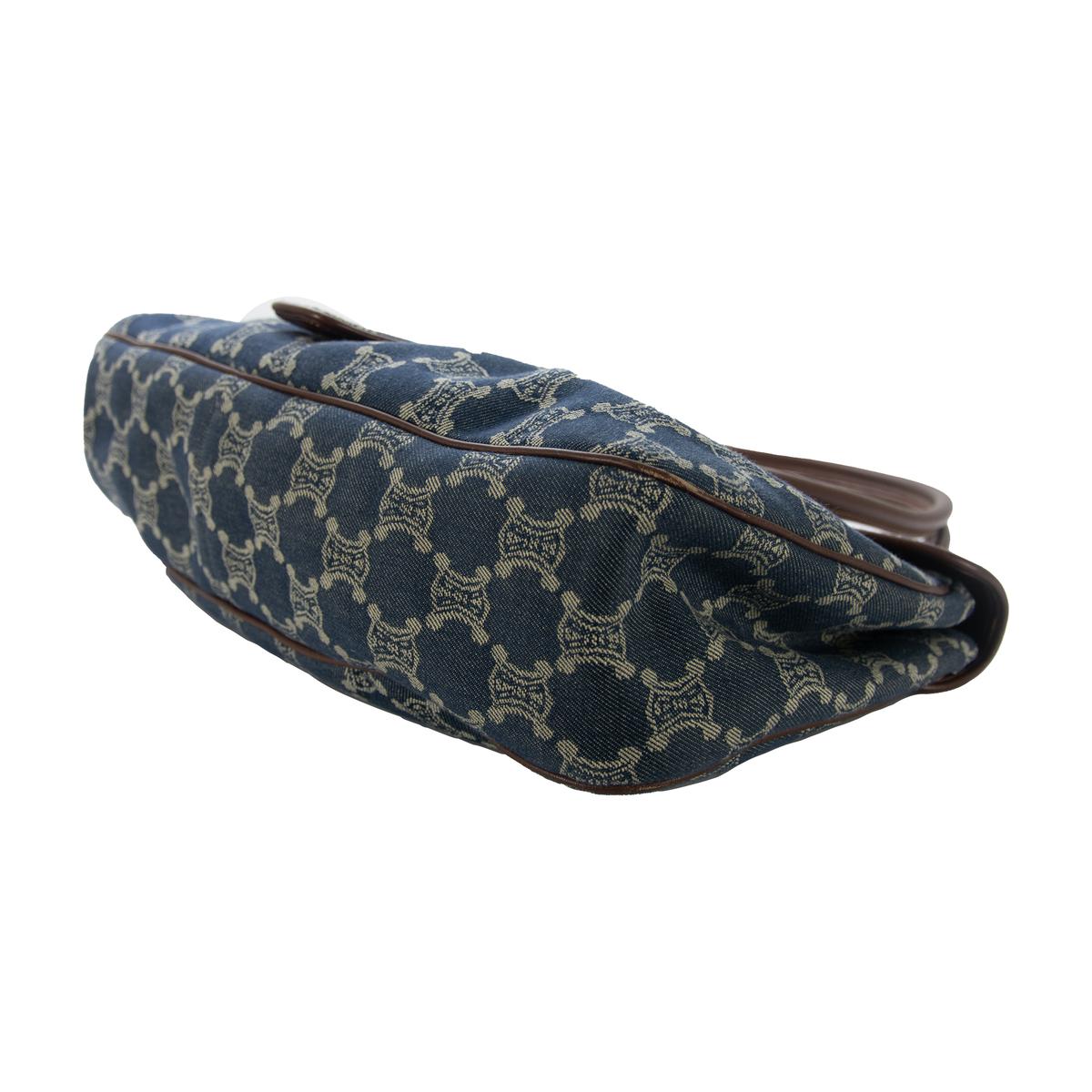 Sac à main CELINE Macadam Triomphe denim Bleu