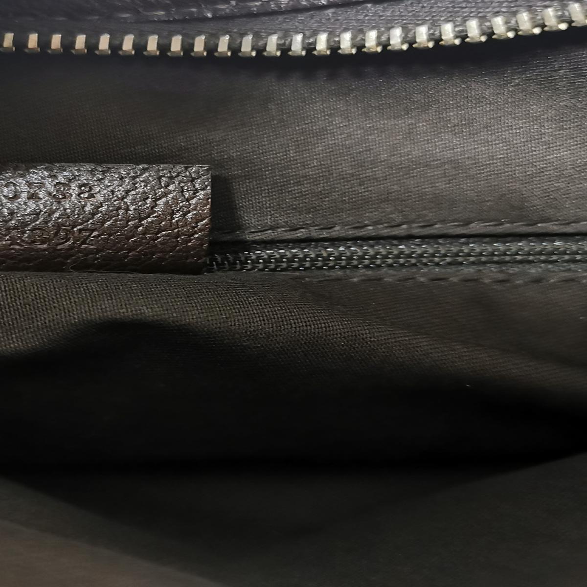 GUCCI Abbey canvas and leather handbag Brown