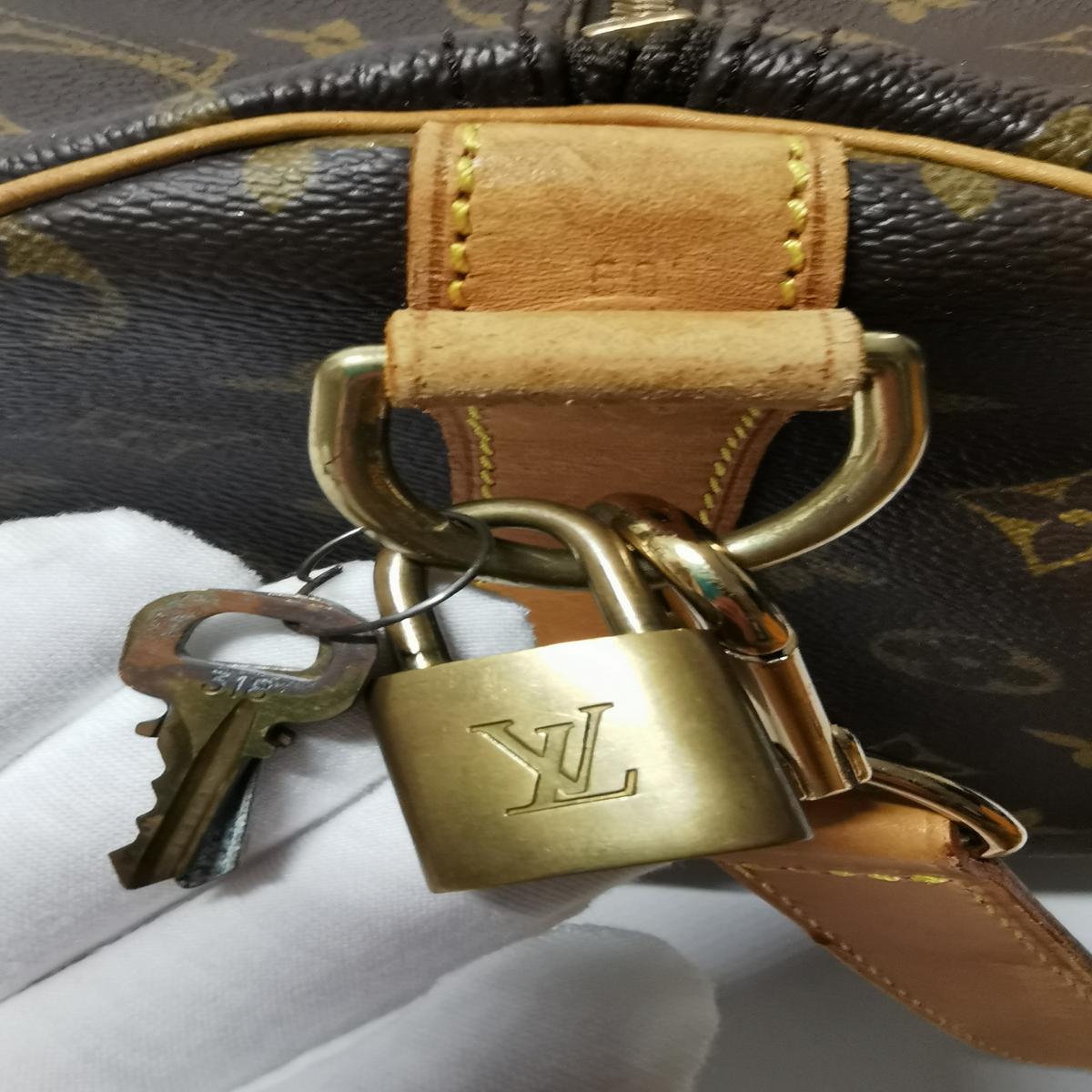 LOUIS VUITTON Keepall 50 canvas and leather travel bag Brown S082420