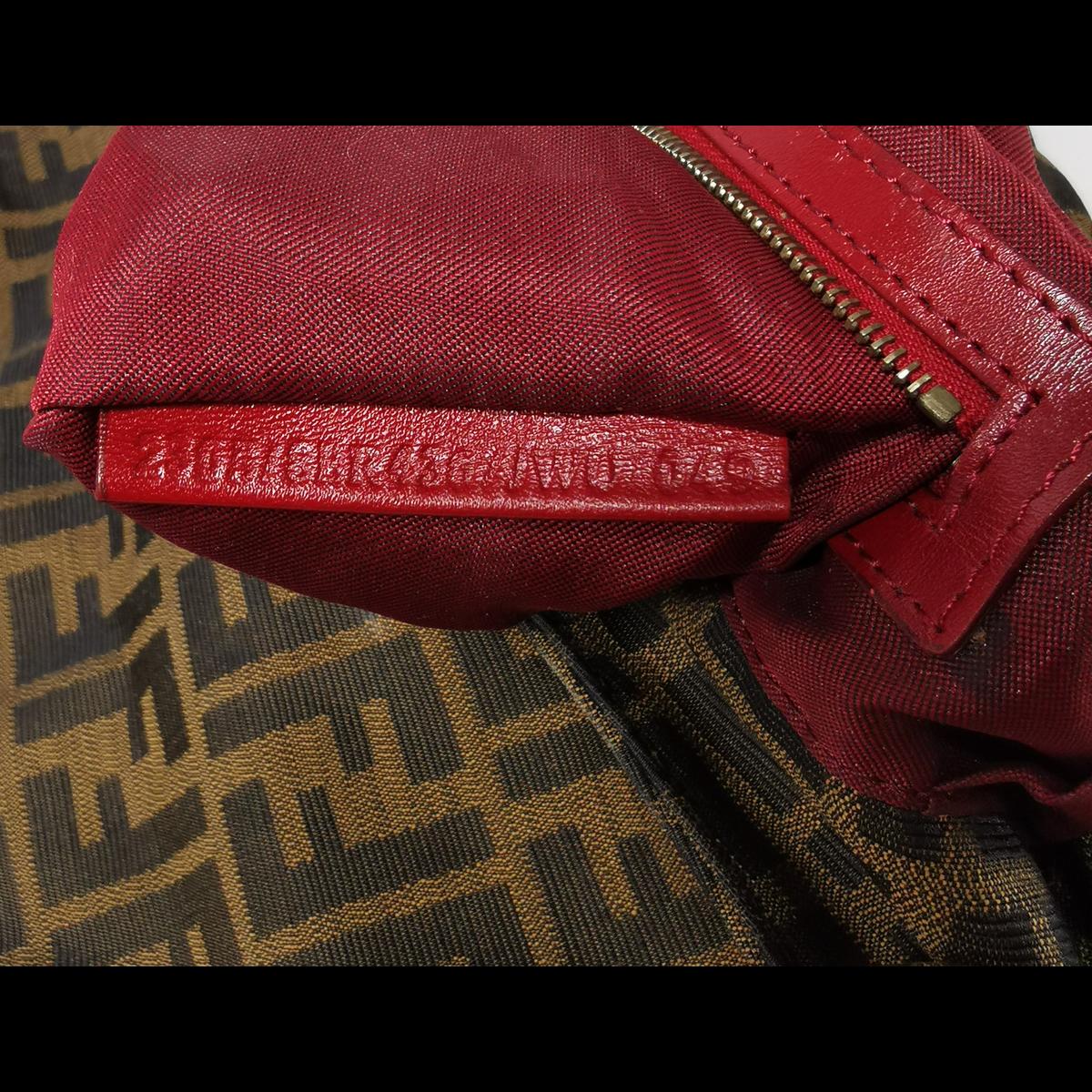 FENDI Chef canvas and leather handbag Brown