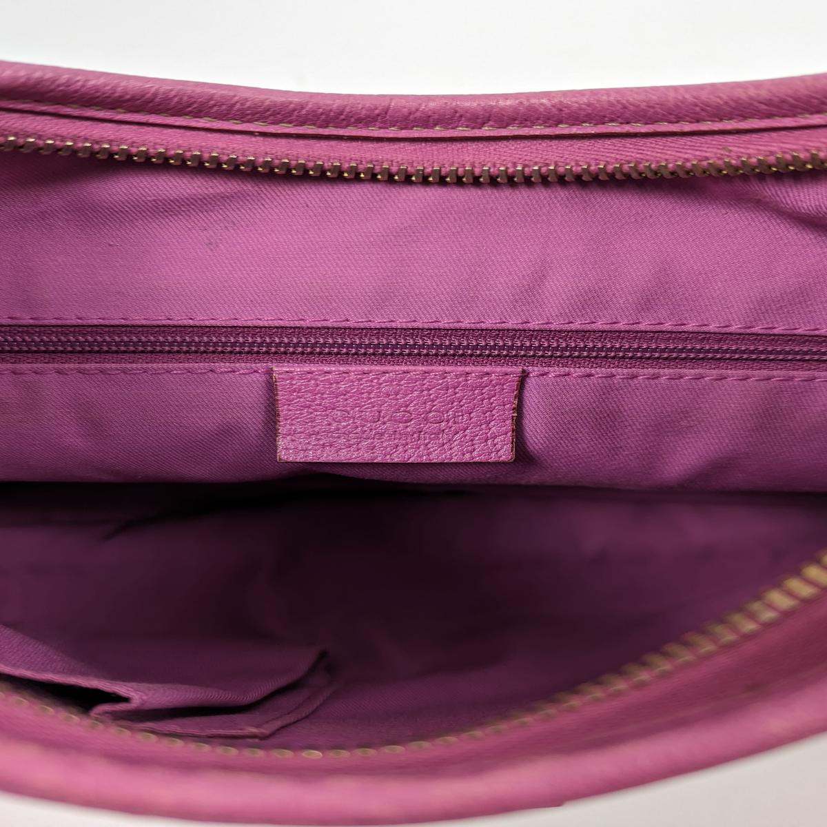 Sac à main GUCCI Abbey toile et cuir Marron et violet