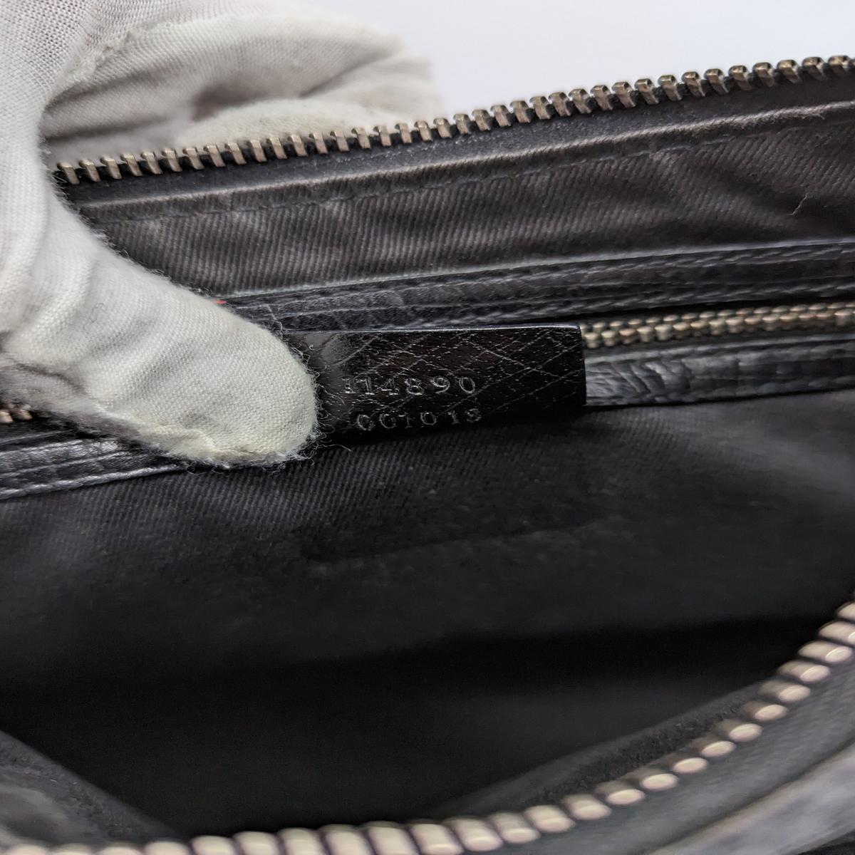 GUCCI Horsebit canvas and leather handbag Black