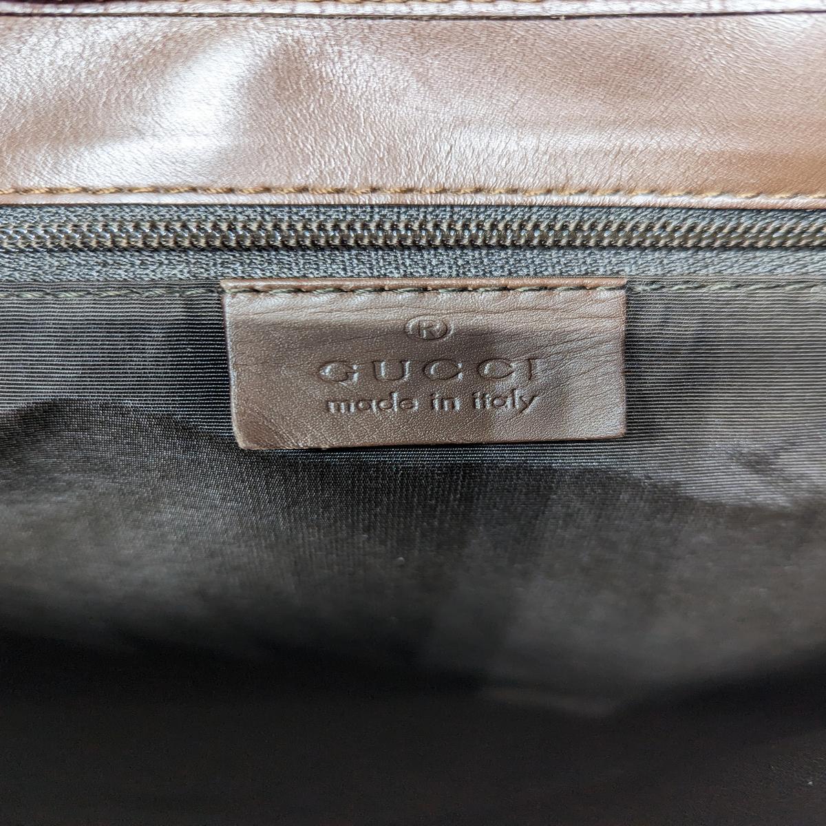Sac à main GUCCI Jackie toile et cuir Marron