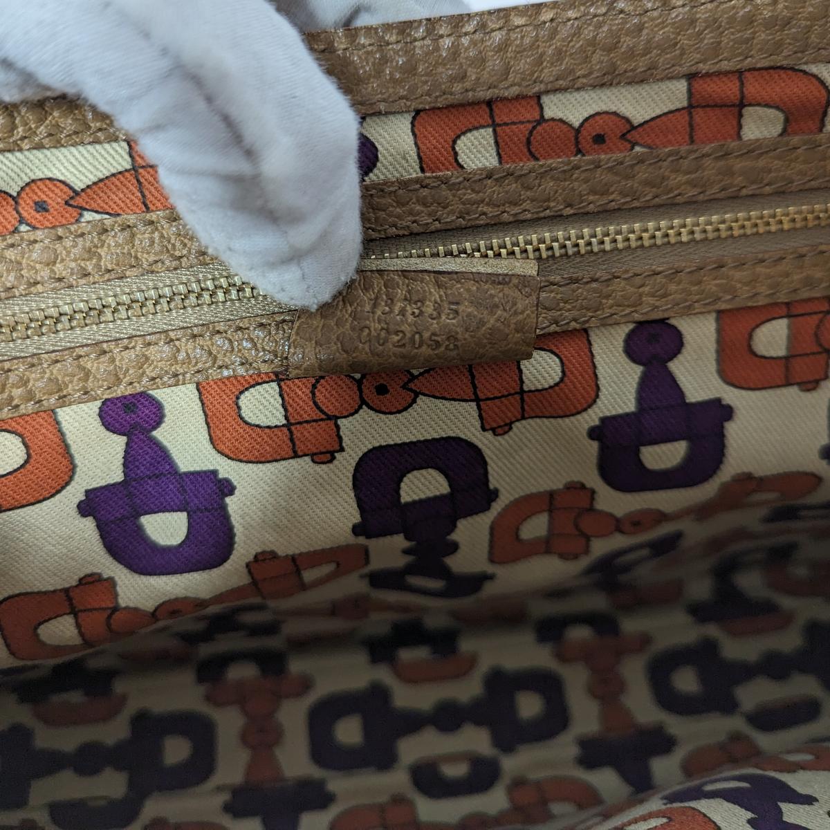 GUCCI Jackie Camel grained leather handbag