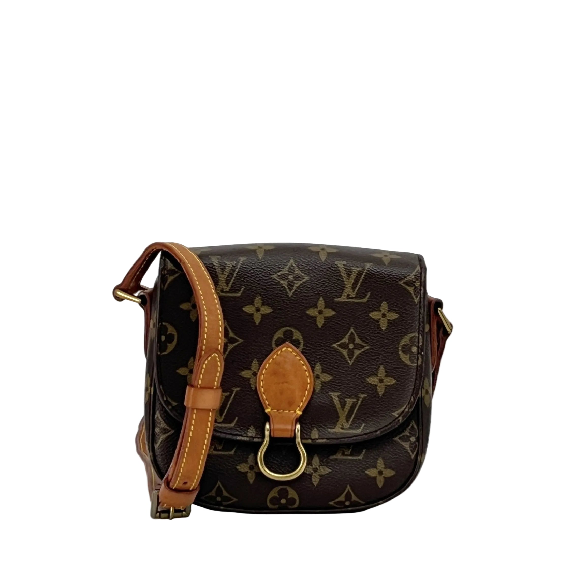 Sac à bandoulière LOUIS VUITTON Mini Saint Cloud toile et cuir marron