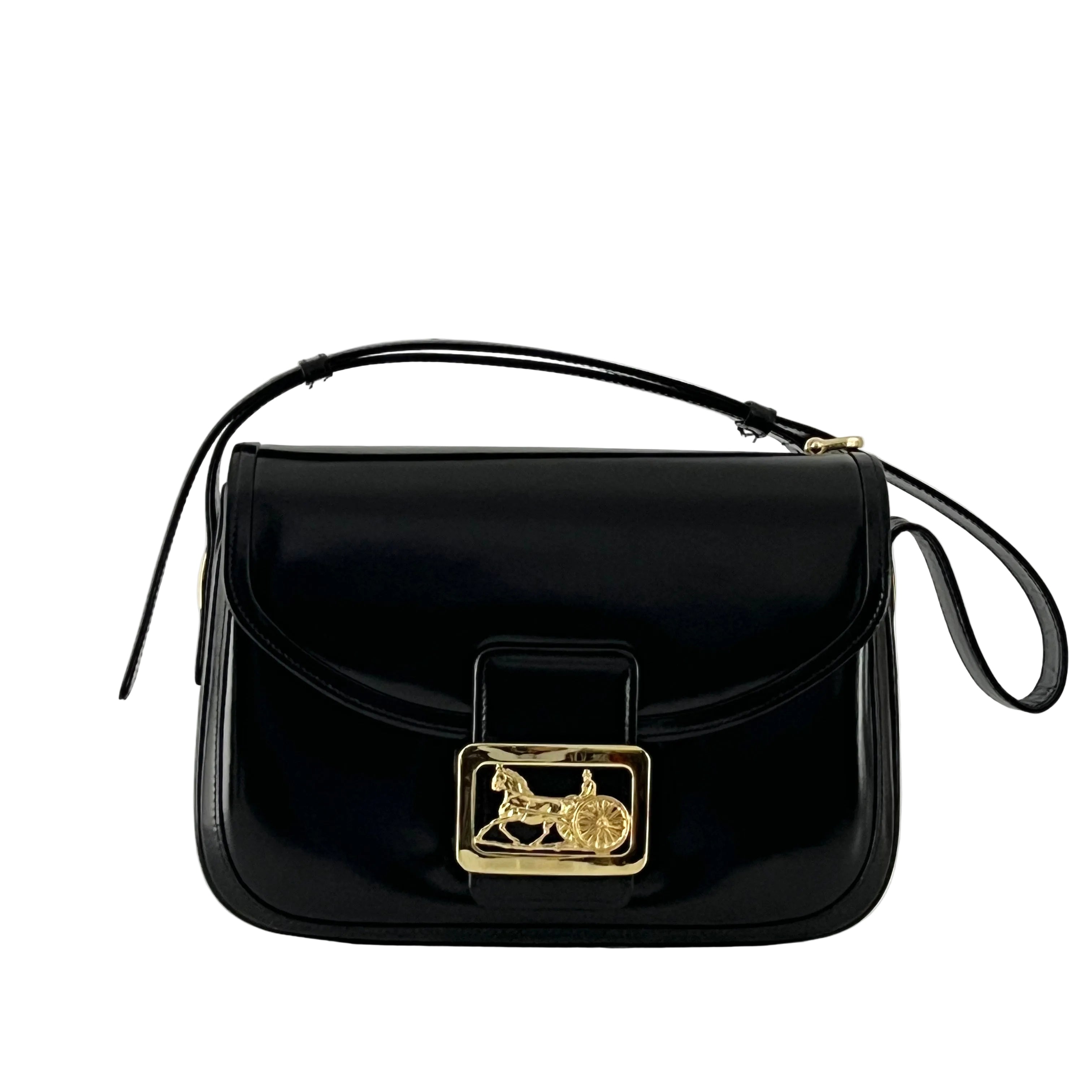 Sac à main CELINE Triomphe cuir noir