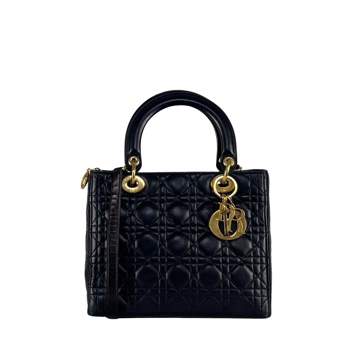 Sac à main DIOR Lady Dior cuir noir