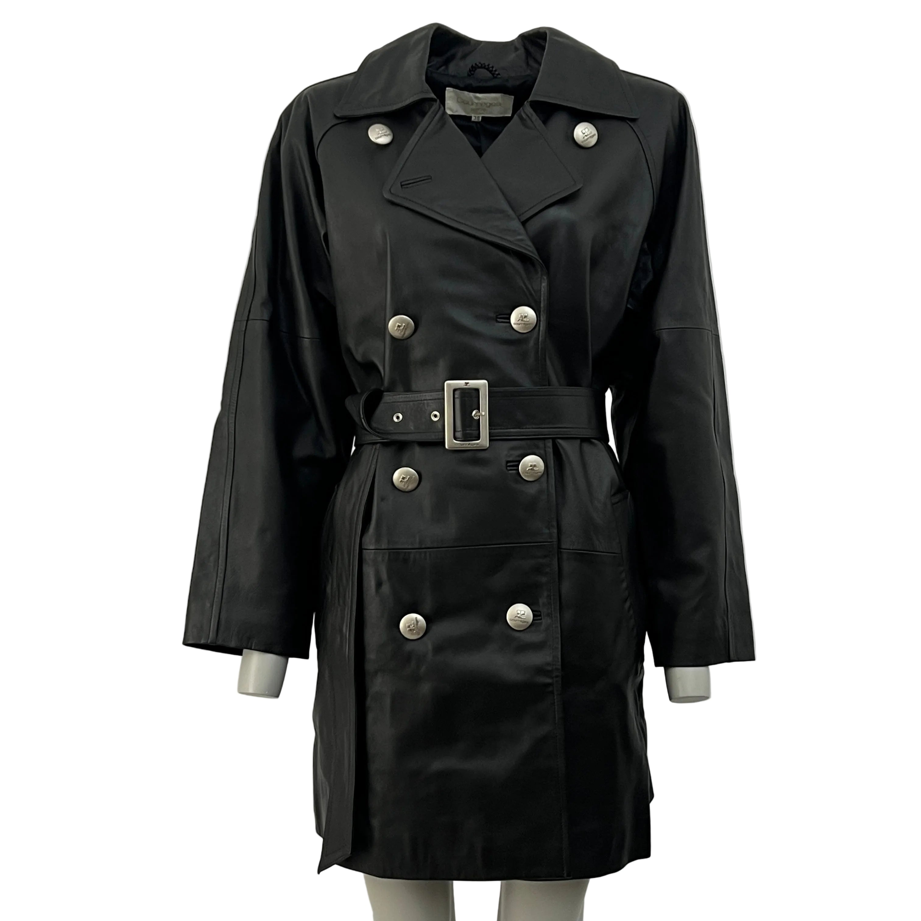 Veste COURRÈGES S cuir noir