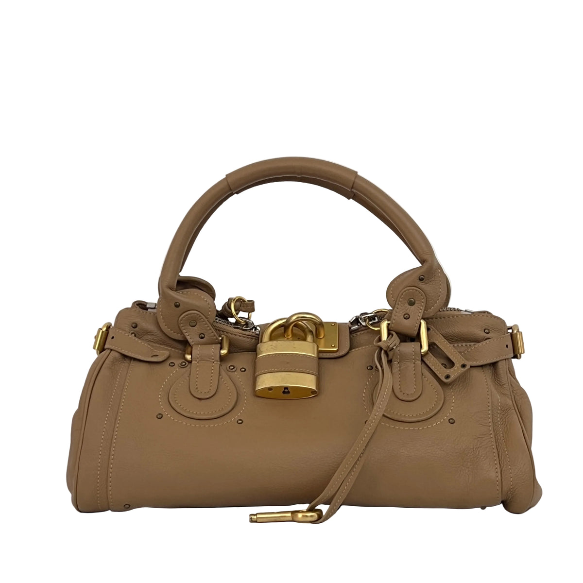 Sac CHLOÉ Paddington cuir grainé beige