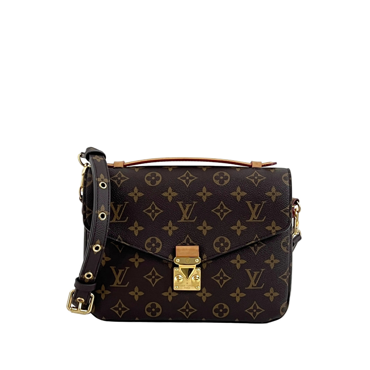 Sac à bandoulière LOUIS VUITTON Metis toile et cuir marron vintage circa 1990