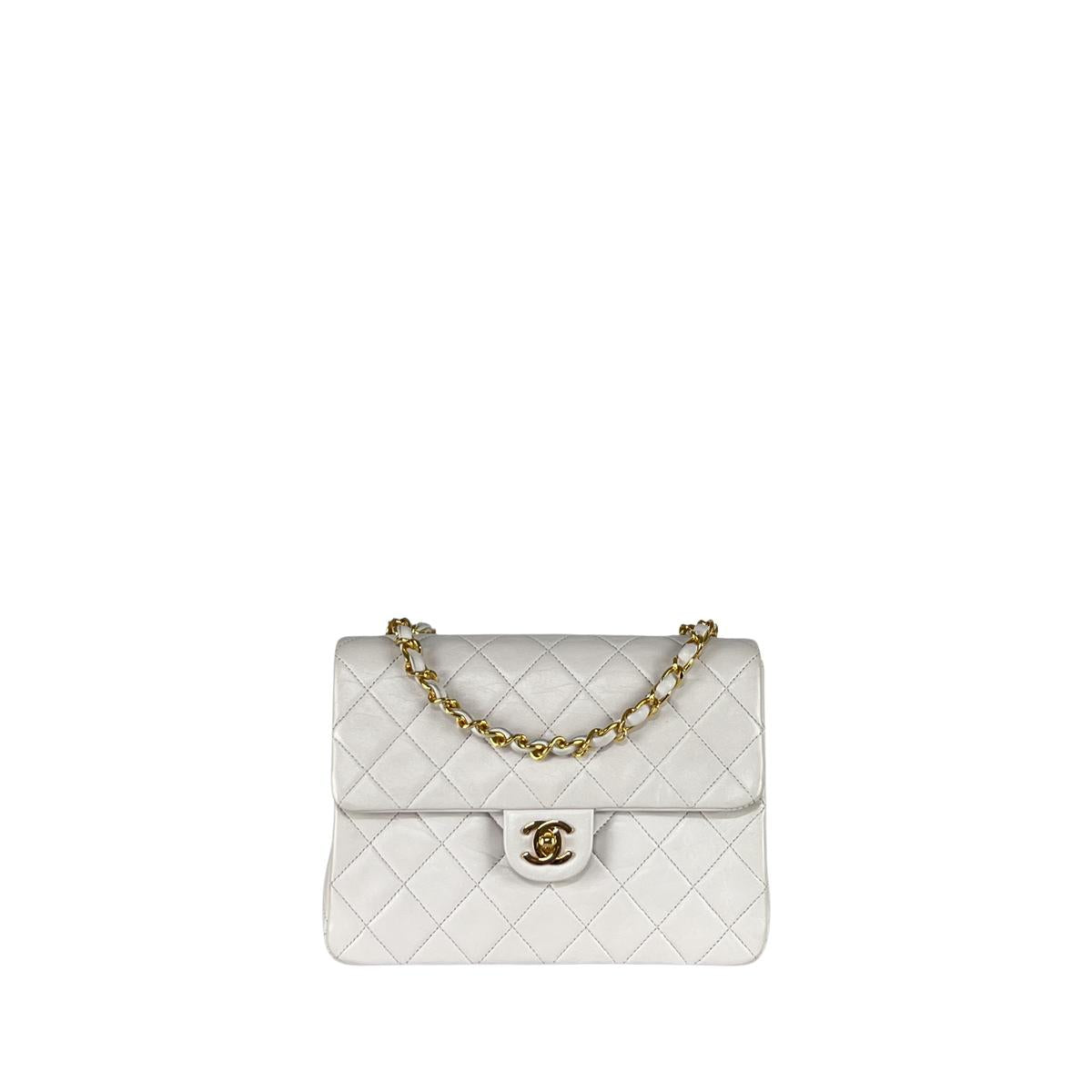 Sac à main CHANEL Timeless Classique Small cuir blanc