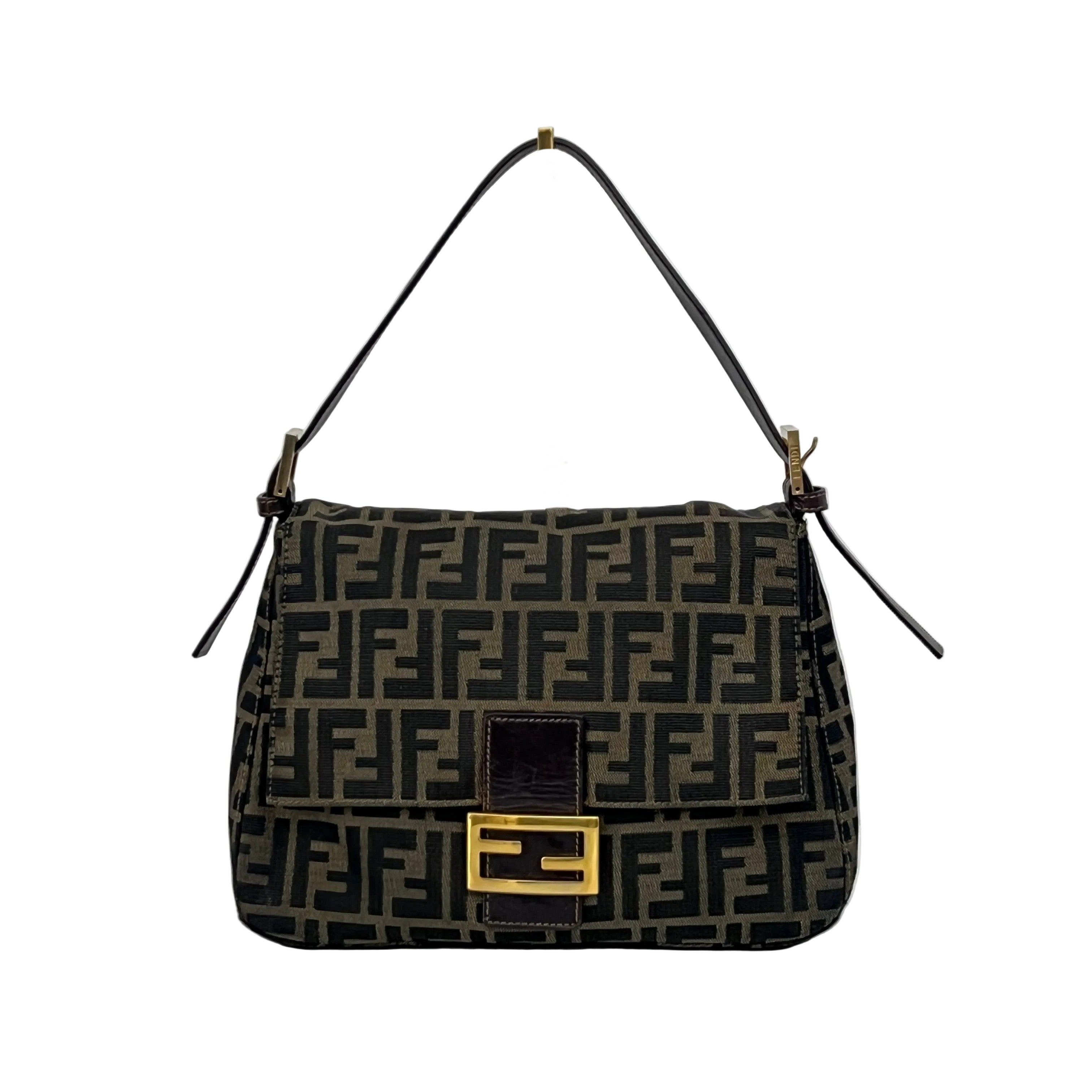 Sac FENDI Mamma toile et cuir marron