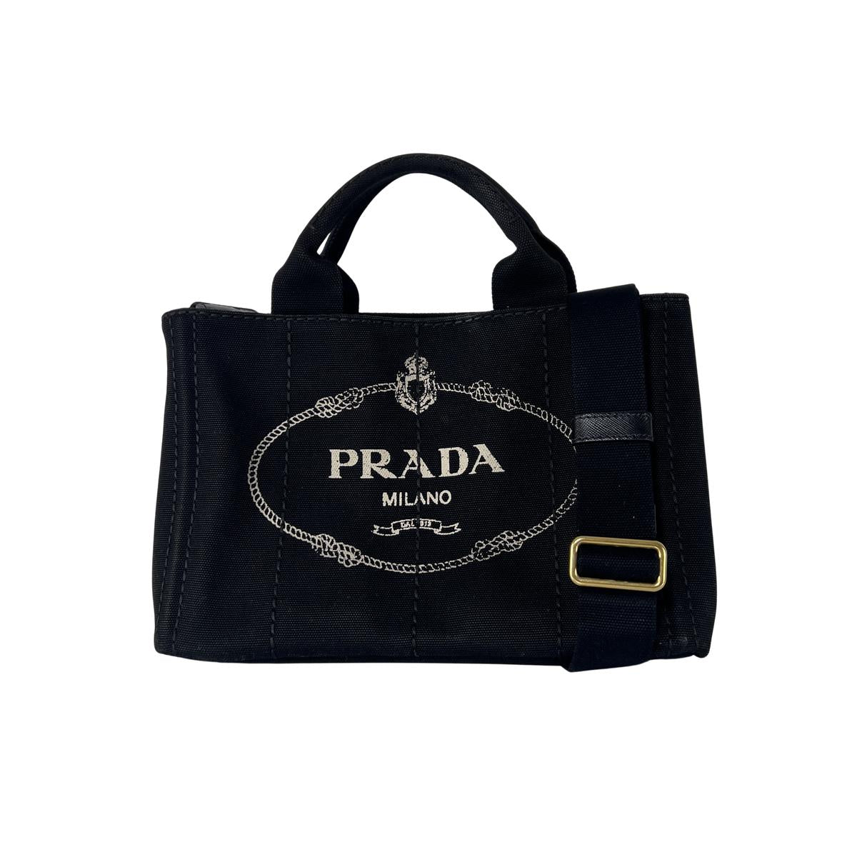 Sac à main PRADA Canapa toile noir