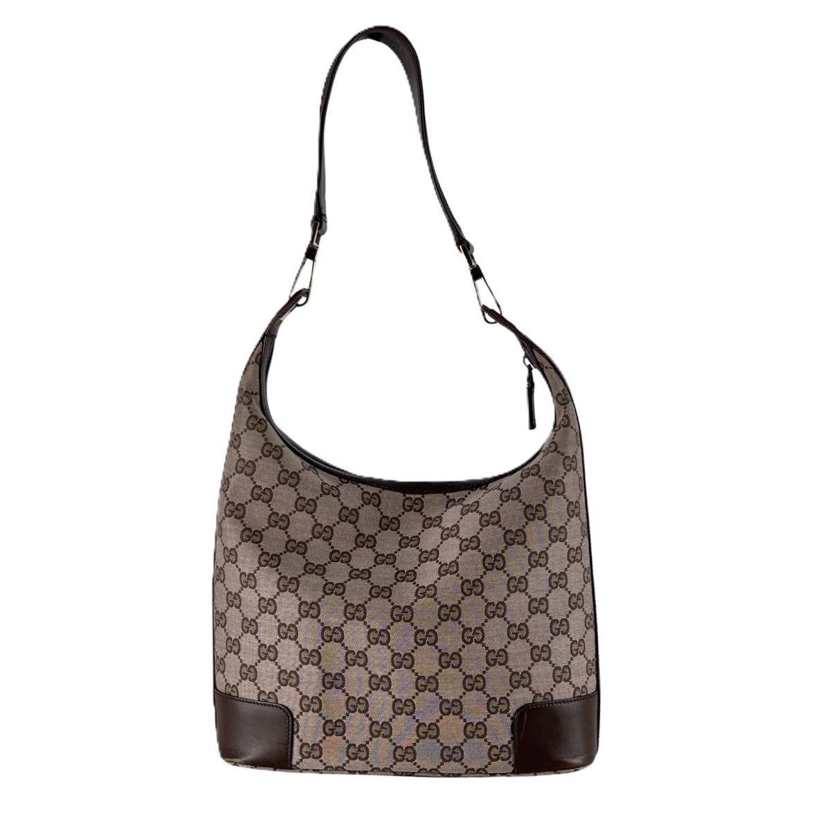 Sac à main GUCCI Hobo  toile et cuir marron