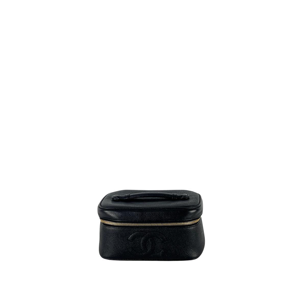 Sac CHANEL Vanity cuir noir