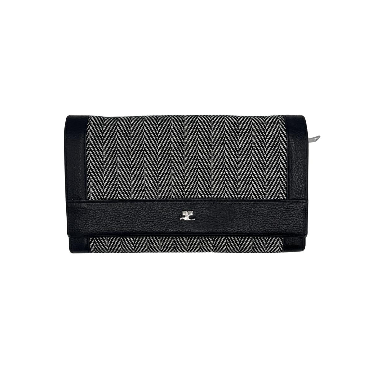 Pochette COURREGES toile et cuir noir