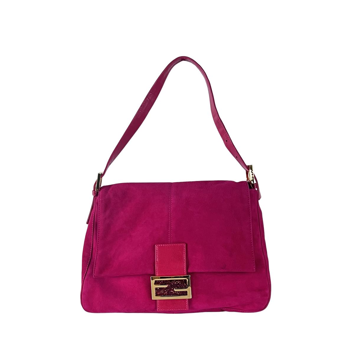 Sac à main FENDI Mamma suède rose