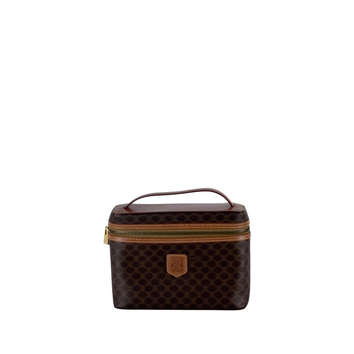 Sac Vanity de CELINE toile et cuir marron