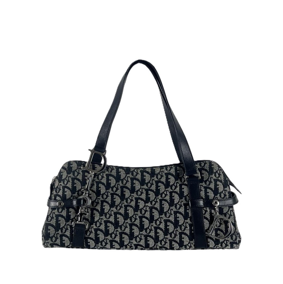 Sac à main DIOR Trotter toile et cuir navy